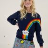 Girls * | Lola + The Boys New Arrivals Smiley Cloud Rainbow Sweatshirt