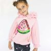 Girls * | Lola & The Boys Watermelon Tulle Sequin Hoodie New Arrivals