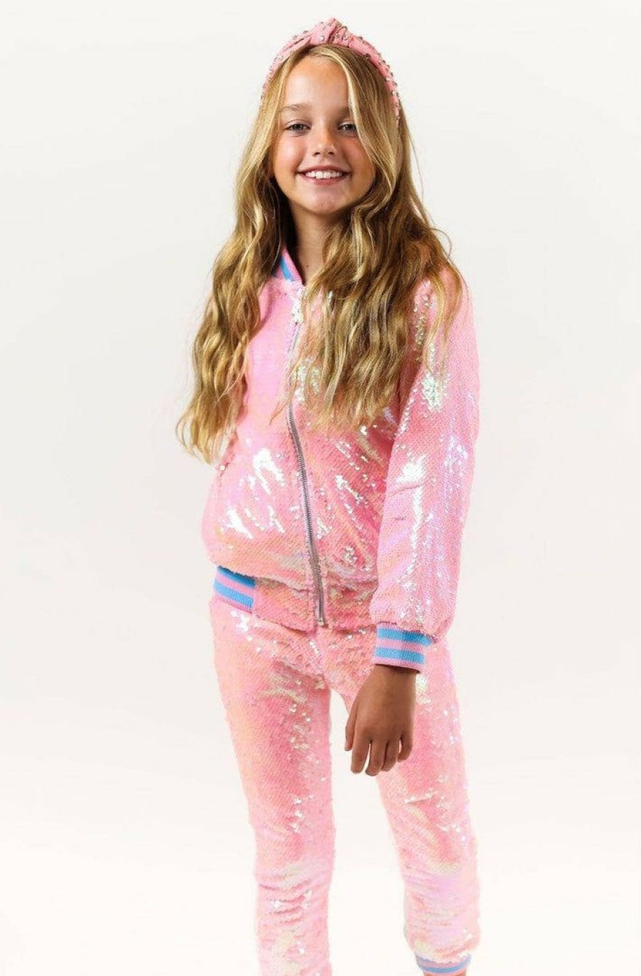 Girls * | Lola + The Boys Pretty In Pink Unicorn Sequin Set