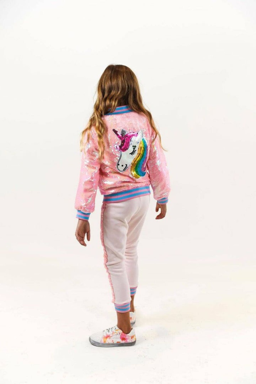 Girls * | Lola + The Boys Pretty In Pink Unicorn Sequin Set