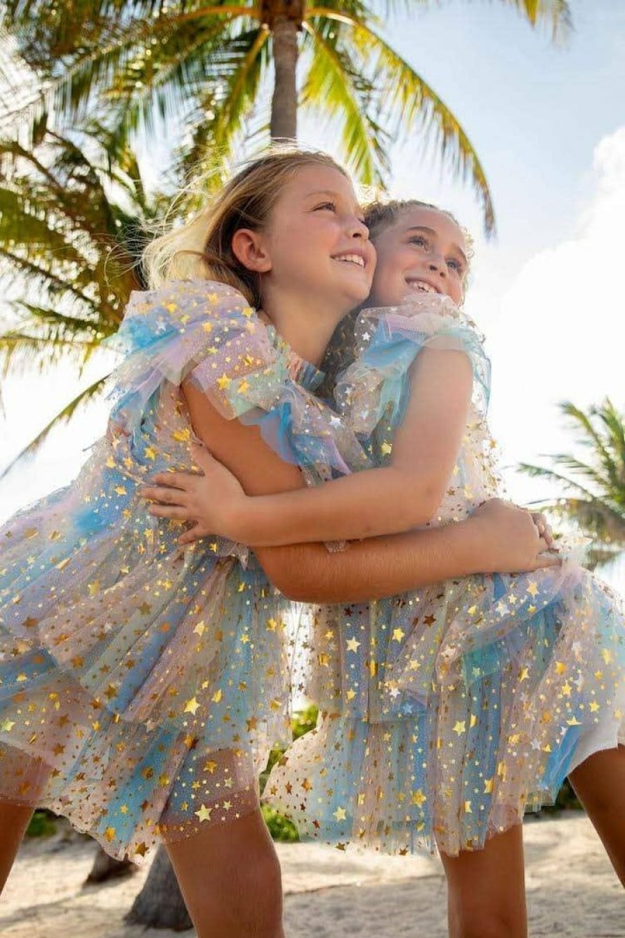 Girls * | Lola + The Boys Girls Pastel Stars Dress