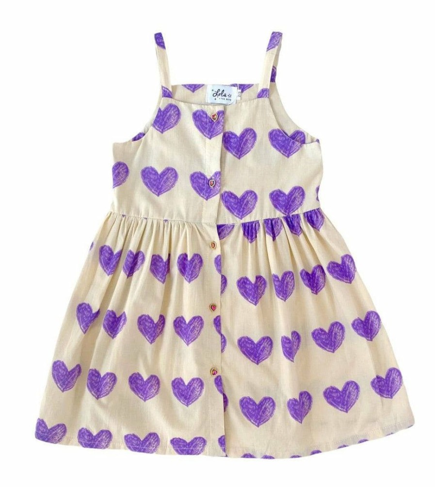 Girls * | Lola + The Boys Crayon Hearts Dress