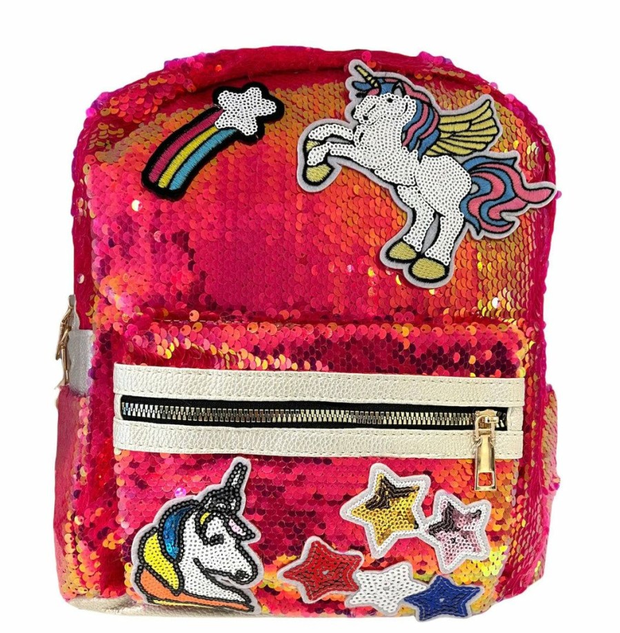 Accessories * | Lola + The Boys Sequin Unicorn Patch Mini Backpack Girls