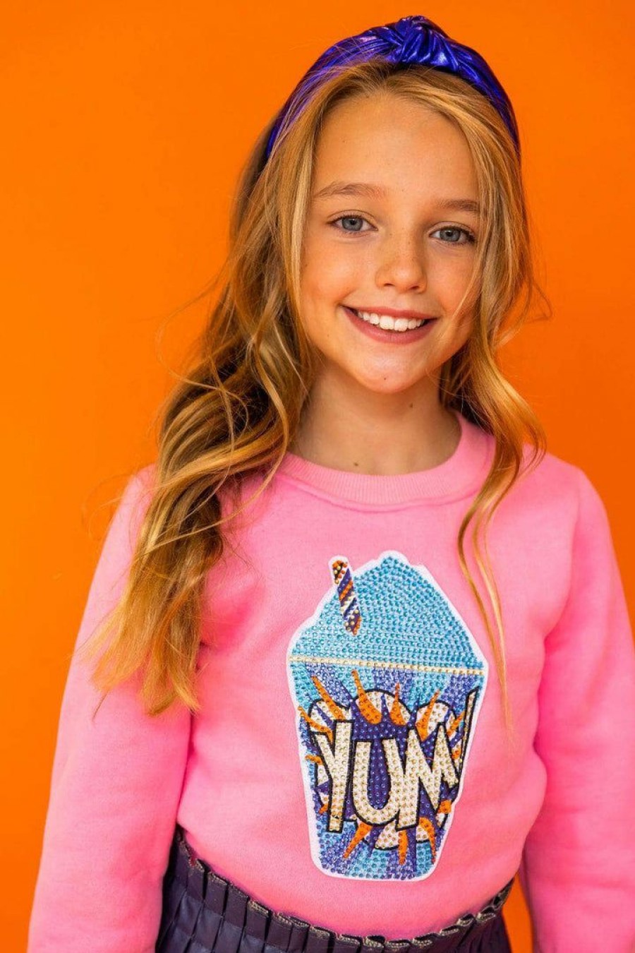 Girls * | Lola + The Boys Peachy Yum Sweatshirt