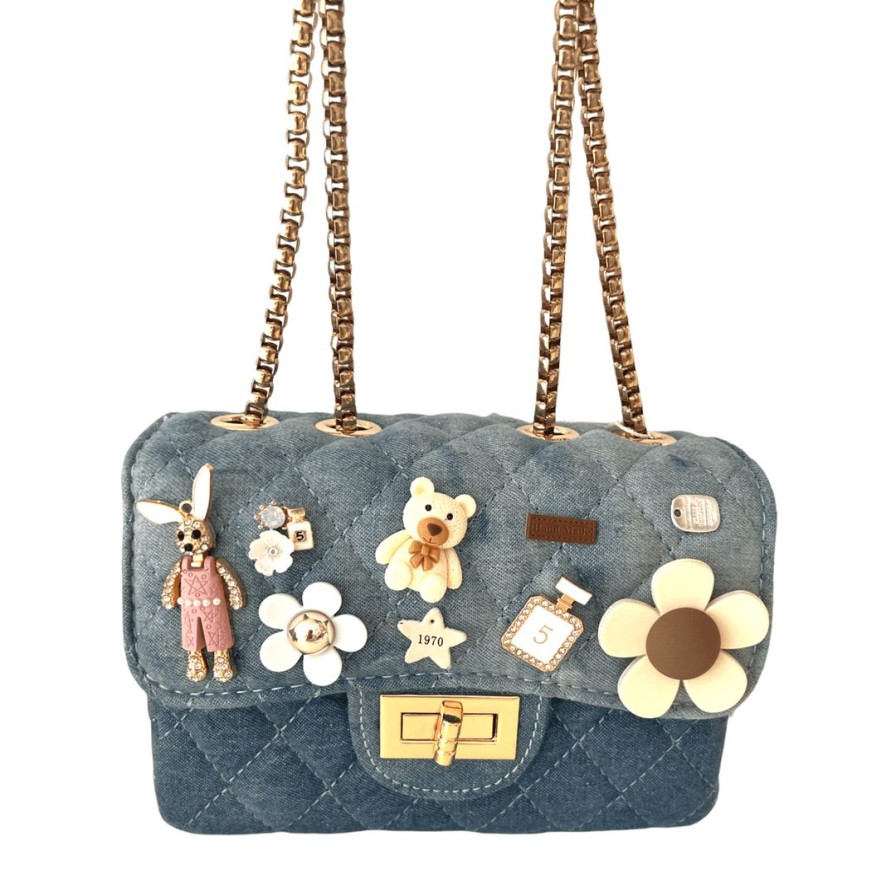 Accessories * | Lola + The Boys Denim Charm Purse New Arrivals