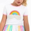 Girls * | Lola + The Boys Rainbow Pearl Patch T Shirt