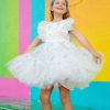 Girls * | Lola + The Boys Shooting Star Tulle Dress New Arrivals White