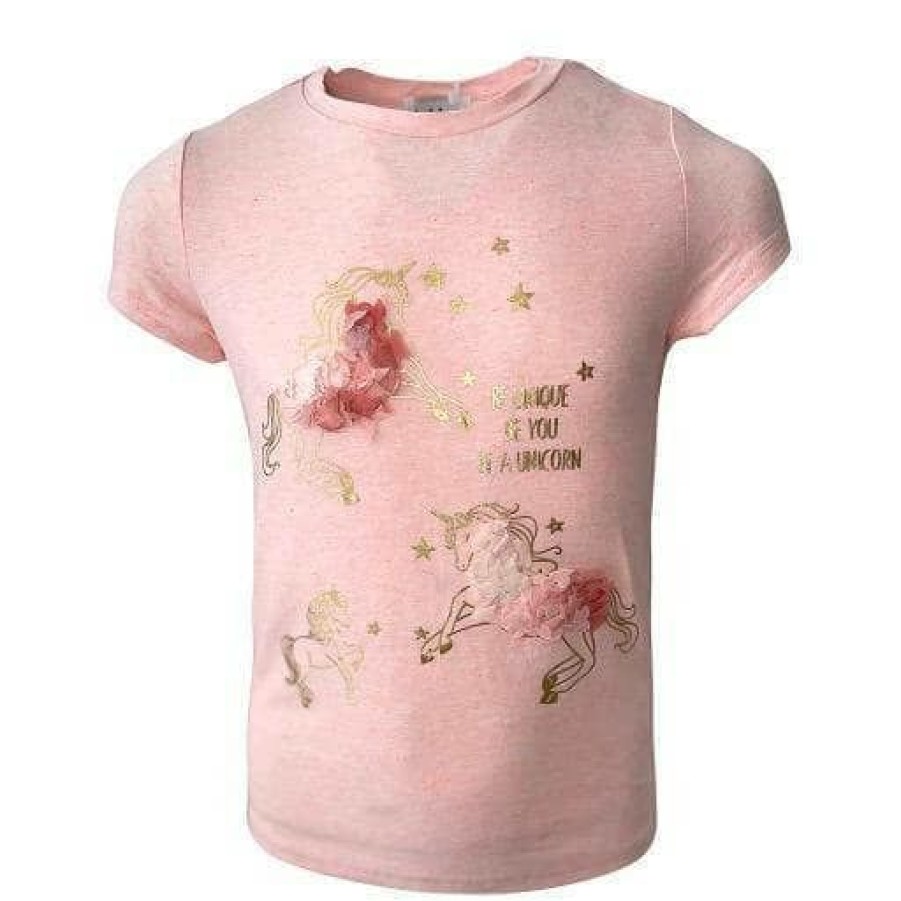 Girls * | Lola + The Boys Girls Be Unique Unicorn T-Shirt