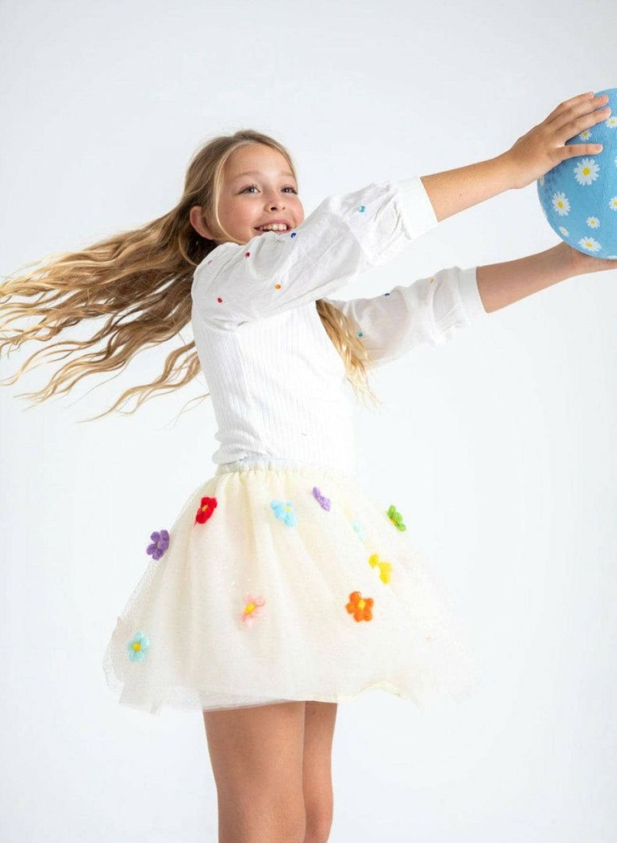 Girls * | Lola & The Boys Rainbow Daisy Puff Tutu New Arrivals