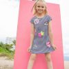 Girls * | Lola + The Boys New Arrivals Mod Patch Stripe T Shirt Dress Gray