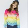 Girls * | Lola + The Boys Rainbow Ombre Sweatshirt Girls