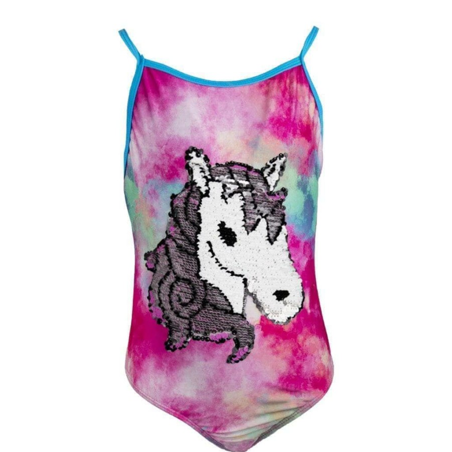 Girls * | Lola & The Boys Unicorn Flip Tie Dye Swimsuit