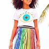 Girls * | Lola + The Boys Ombre Stripe Midi Skirt New Arrivals Multi