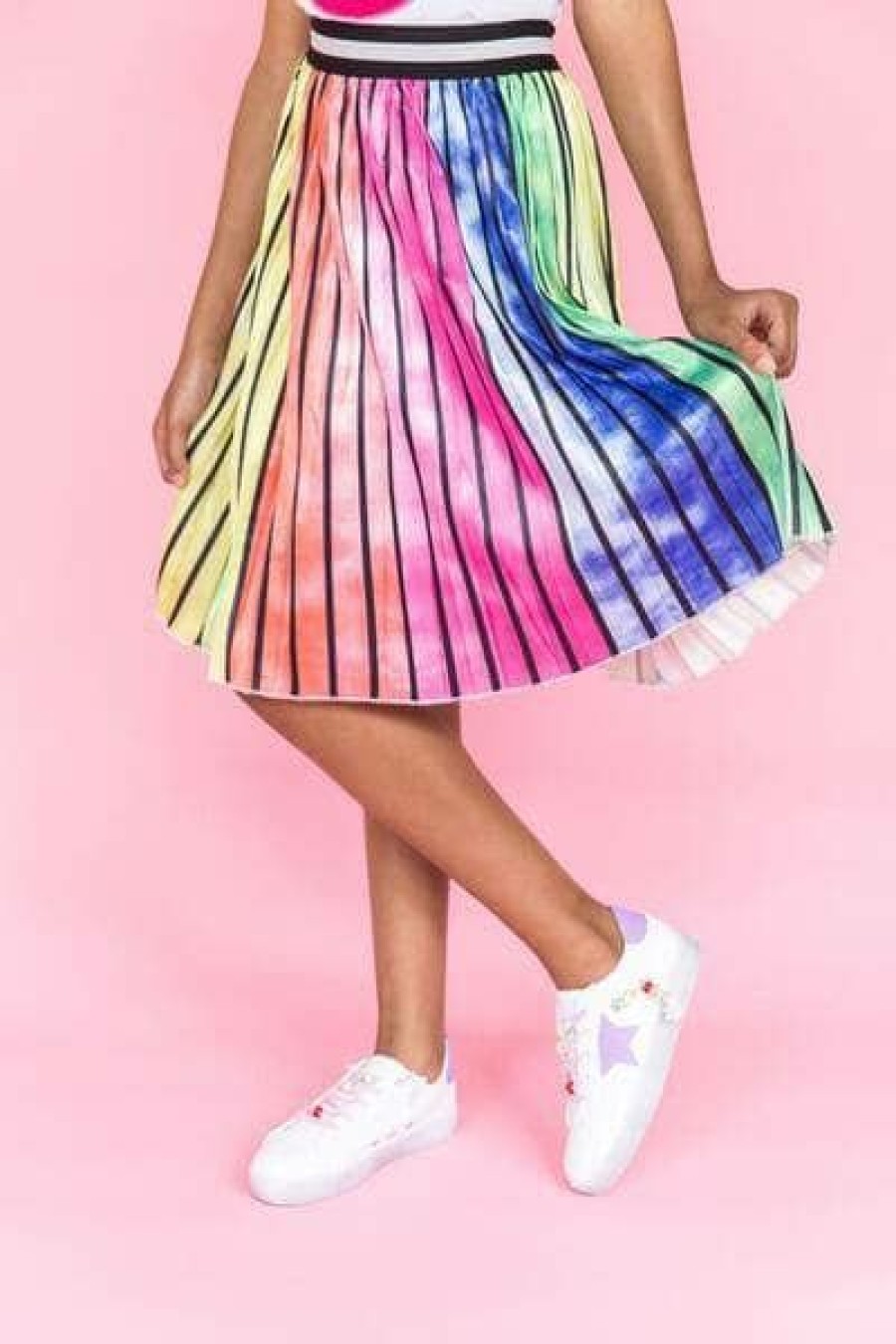 Girls * | Lola + The Boys Ombre Stripe Midi Skirt New Arrivals Multi