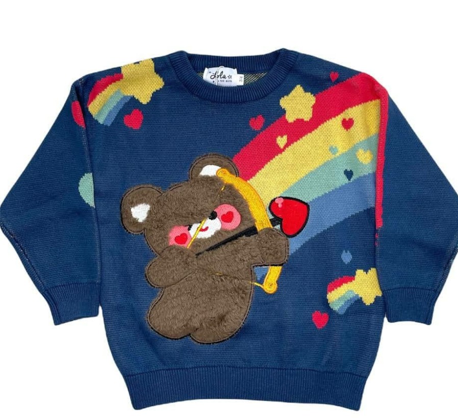 Girls * | Lola + The Boys New Arrivals Cupid Bear Love Sweatshirt