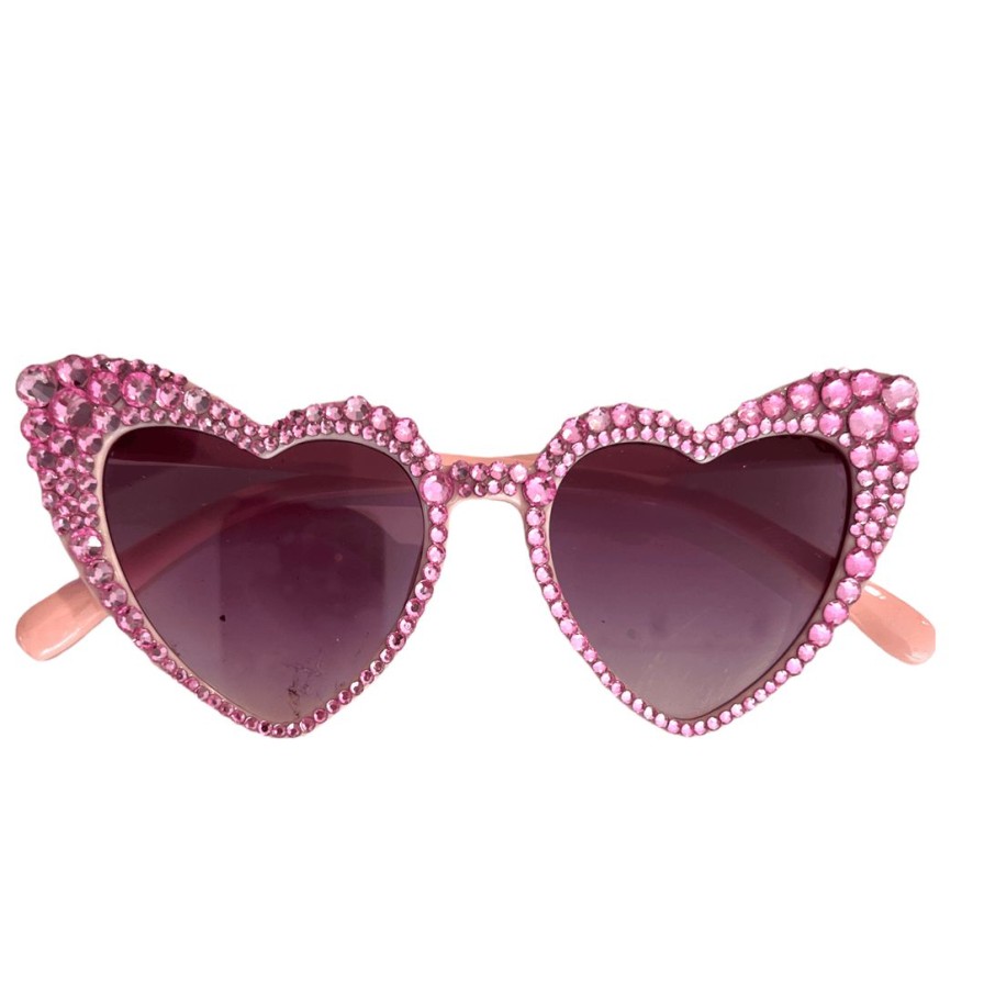 Accessories * | Lola + The Boys Crystal Encrusted Heart Sunnies