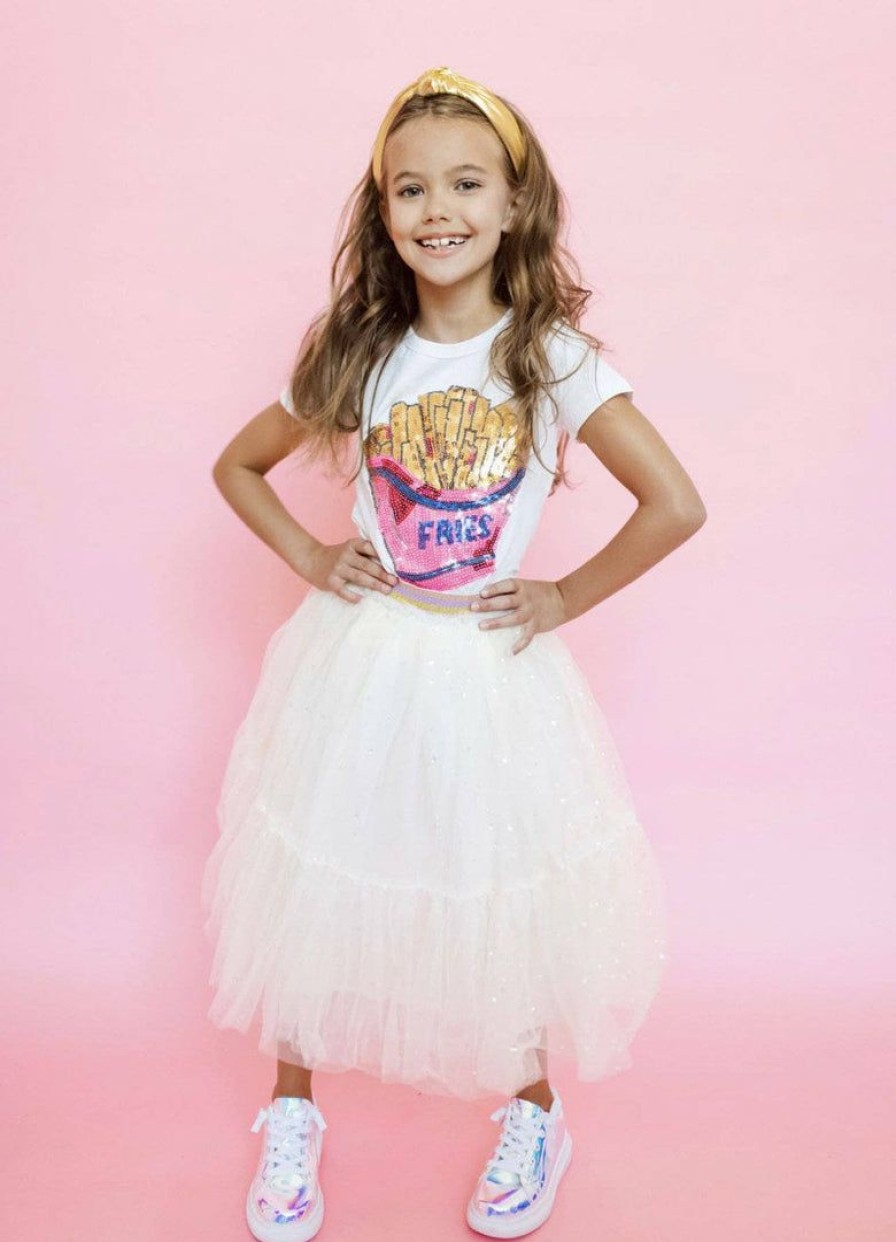 Girls * | Lola And The Boys Spin And Dream Sparkle Midi Skirt Girls