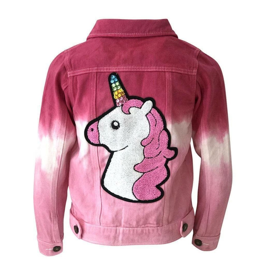 Girls * | Lola + The Boys Strawberry Tie Dye Unicorn Denim