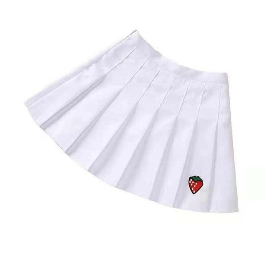 Girls * | Lola + The Boys New Arrivals Strawberry Tennis Skirt