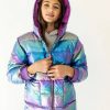 Girls * | Lola + The Boys Girls Metallic Ombre Puffer