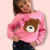 Girls * | Lola + The Boys Teddy Bow Sweatshirt New Arrivals