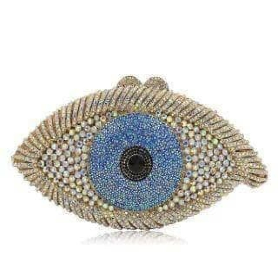 Accessories * | Lola + The Boys Girls Crystal Evil Eye Clutch