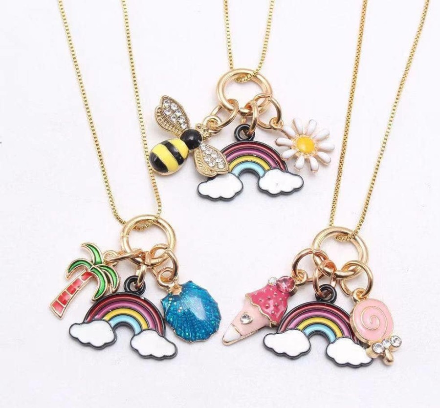 Accessories * | Lola + The Boys Charm Necklace Jewelry