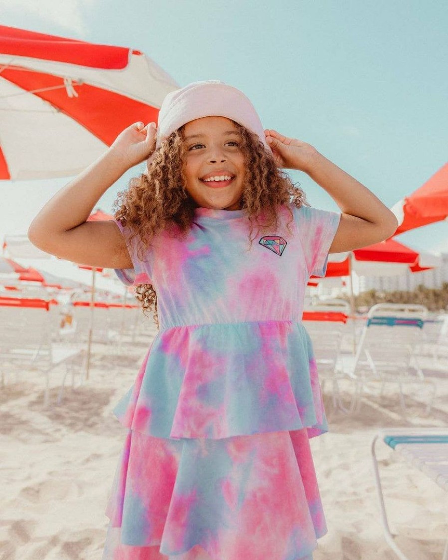 Girls * | Lola + The Boys Tie Dye Patch Short Sleeve Dress Girls