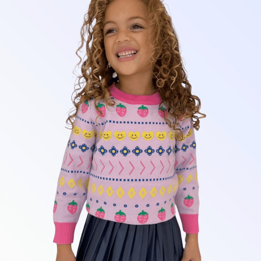 Girls * | Lola & The Boys New Arrivals Smiles And Berries Sweater