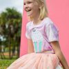 Girls * | Lola + The Boys Girls Pastel Rainbow Tutu Peach