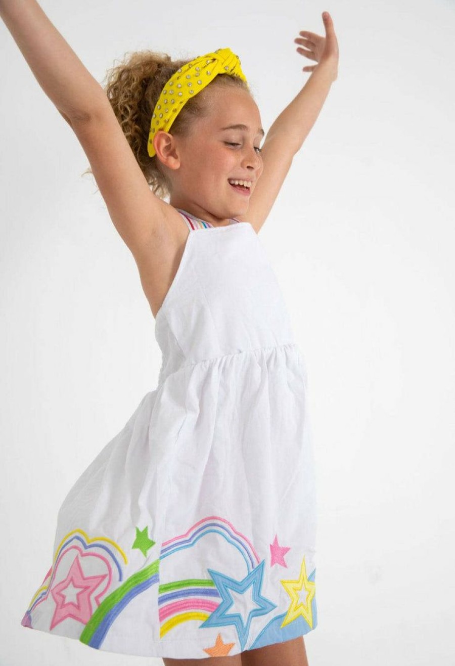 Girls * | Lola + The Boys Summer Pop Dress White