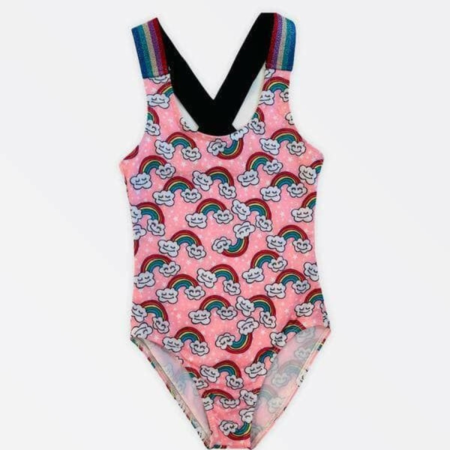 Girls * | Lola + The Boys Double Rainbow Swimsuit New Arrivals Multi